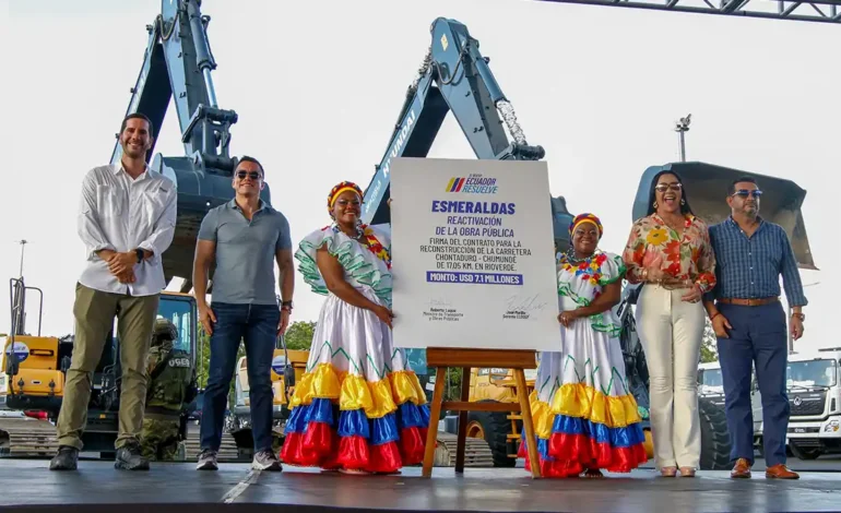 Reactivación de obra pública en Esmeraldas: Se reconstruirá la carretera Chontaduro – Chumundé por USD. 7.1 millones